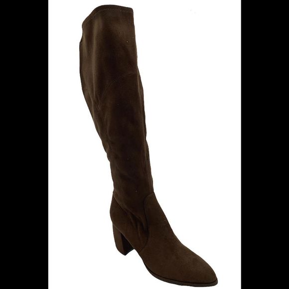 Marc Fisher Wide Calf Tall Shaft Boots Lella Brown - Wide - Picture 3 of 5